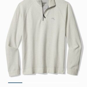 Tommy Bahama Light Gray Zip-Up Sweater